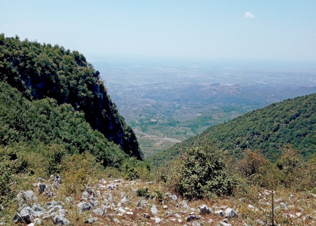 Steep limestone cliffs